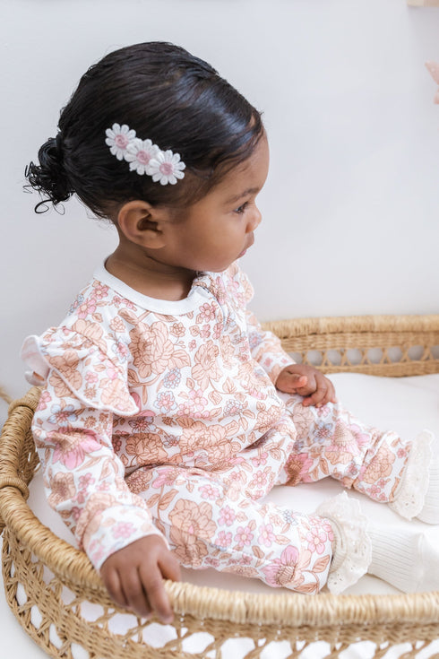 luna-luca-floral-jumpsuit-bow Luna and Luca Newborn Baby Clothes